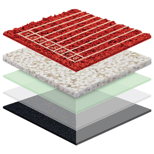 武清无缝预制型塑胶跑道渗水TPR喷面